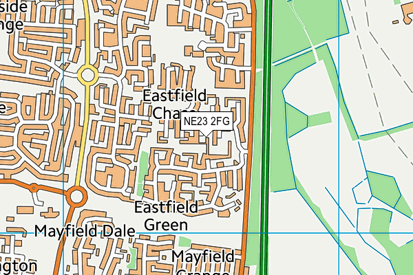 NE23 2FG map - OS VectorMap District (Ordnance Survey)