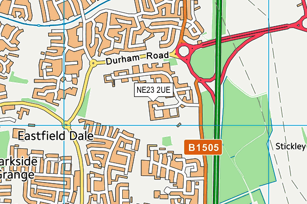 NE23 2UE map - OS VectorMap District (Ordnance Survey)