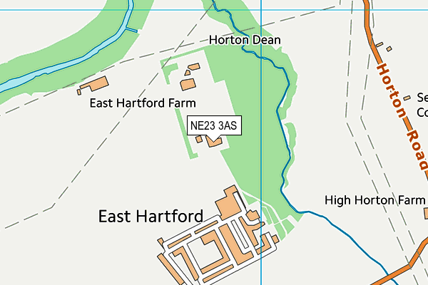 NE23 3AS map - OS VectorMap District (Ordnance Survey)