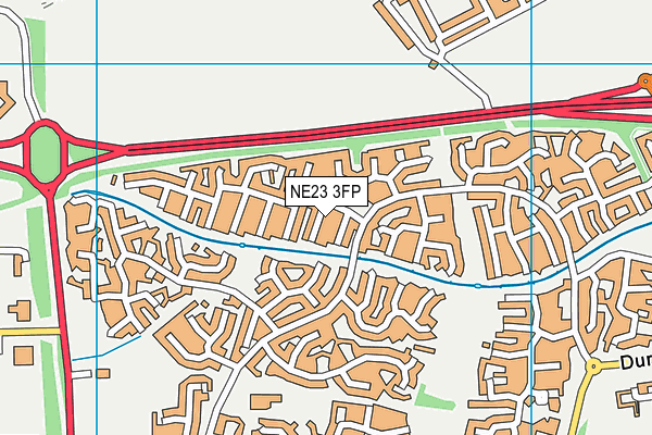 NE23 3FP map - OS VectorMap District (Ordnance Survey)