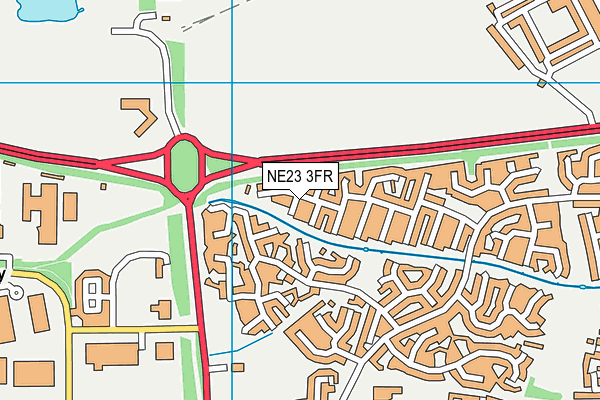 NE23 3FR map - OS VectorMap District (Ordnance Survey)