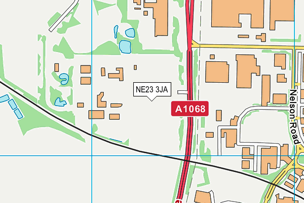 NE23 3JA map - OS VectorMap District (Ordnance Survey)