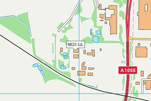 NE23 3JL map - OS VectorMap District (Ordnance Survey)