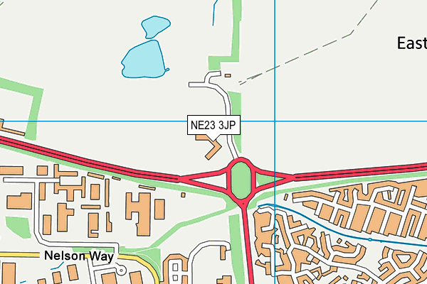 NE23 3JP map - OS VectorMap District (Ordnance Survey)
