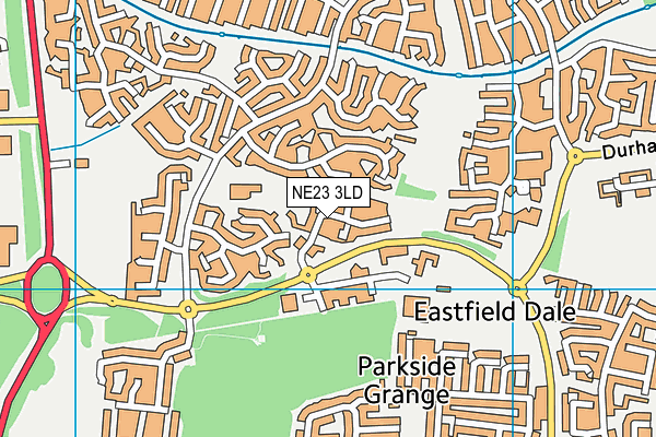 NE23 3LD map - OS VectorMap District (Ordnance Survey)
