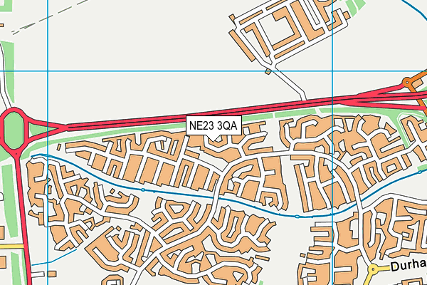 NE23 3QA map - OS VectorMap District (Ordnance Survey)