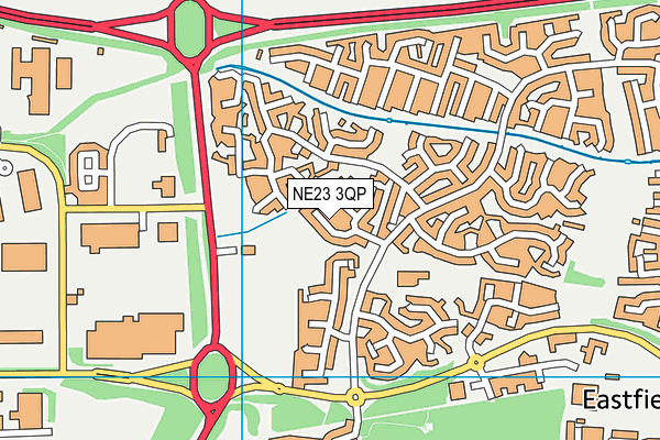 NE23 3QP map - OS VectorMap District (Ordnance Survey)