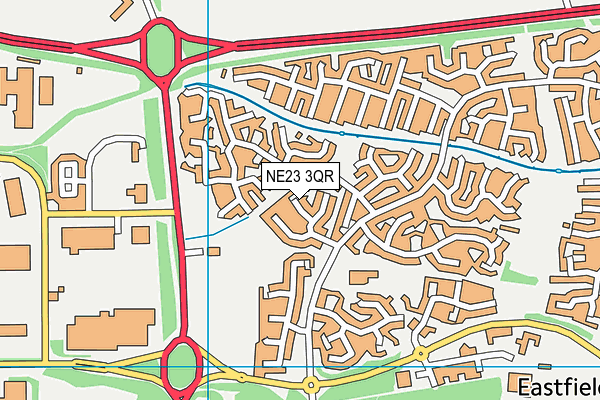 NE23 3QR map - OS VectorMap District (Ordnance Survey)