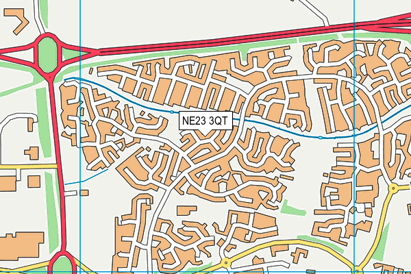 NE23 3QT map - OS VectorMap District (Ordnance Survey)