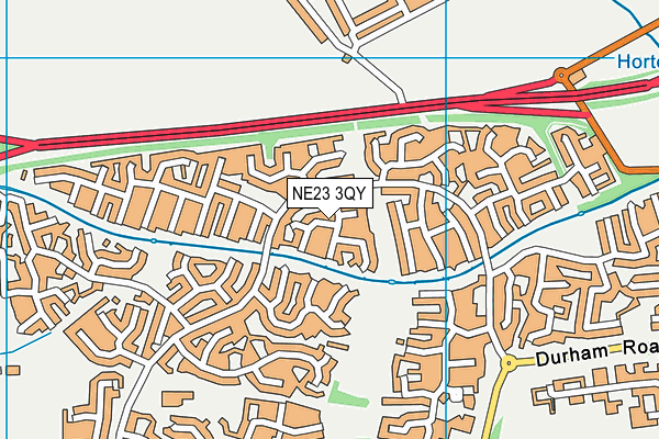NE23 3QY map - OS VectorMap District (Ordnance Survey)