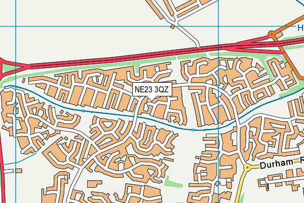 NE23 3QZ map - OS VectorMap District (Ordnance Survey)