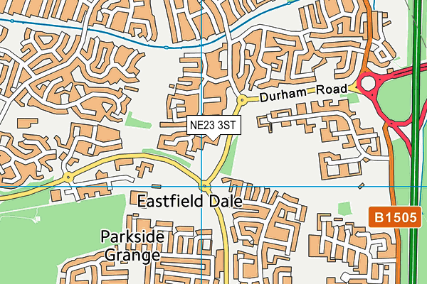 Eastlea Primary School map (NE23 3ST) - OS VectorMap District (Ordnance Survey)