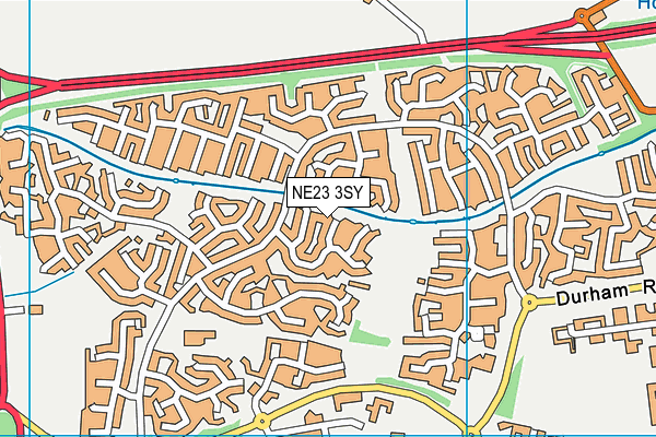 NE23 3SY map - OS VectorMap District (Ordnance Survey)