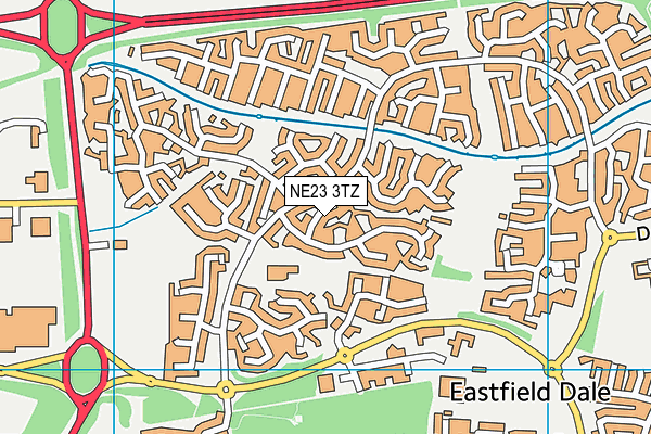 NE23 3TZ map - OS VectorMap District (Ordnance Survey)
