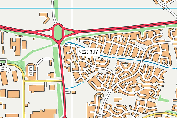 NE23 3UY map - OS VectorMap District (Ordnance Survey)