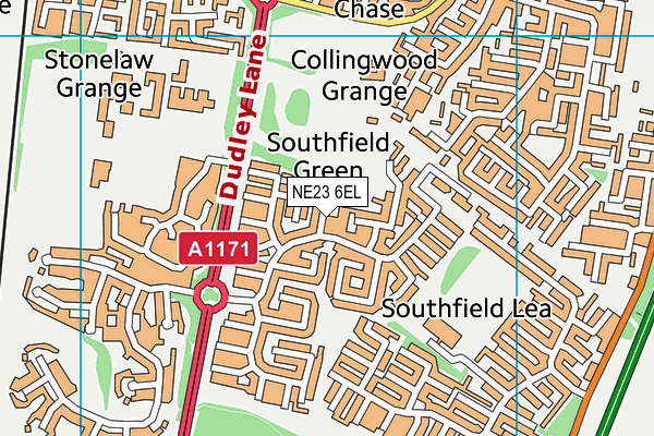 Alexandra Park (Cramlington) map (NE23 6EL) - OS VectorMap District (Ordnance Survey)