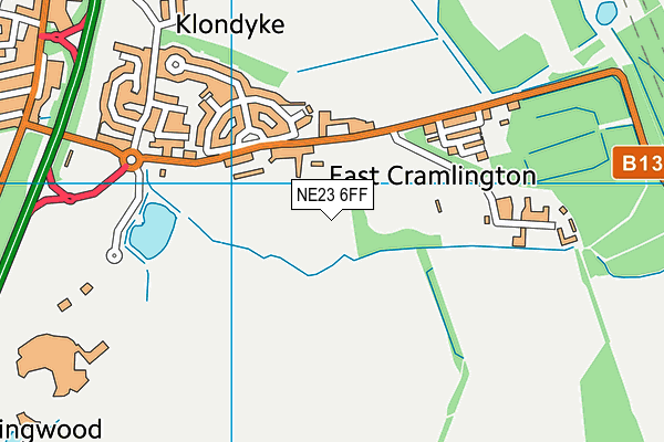 NE23 6FF map - OS VectorMap District (Ordnance Survey)