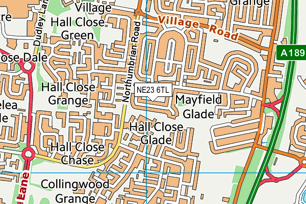 NE23 6TL map - OS VectorMap District (Ordnance Survey)