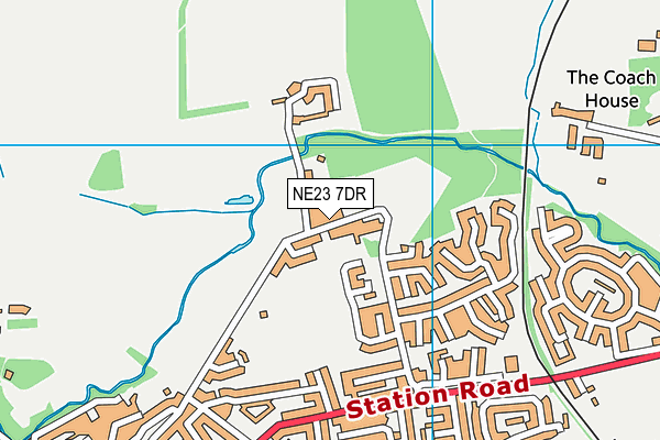 NE23 7DR map - OS VectorMap District (Ordnance Survey)