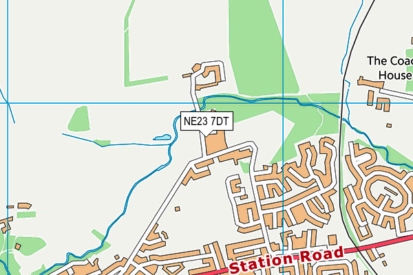 NE23 7DT map - OS VectorMap District (Ordnance Survey)