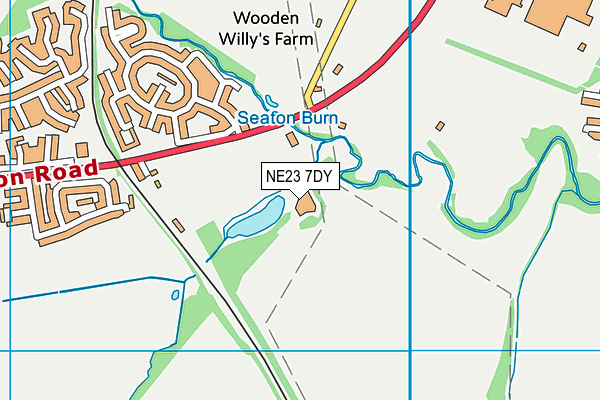 NE23 7DY map - OS VectorMap District (Ordnance Survey)