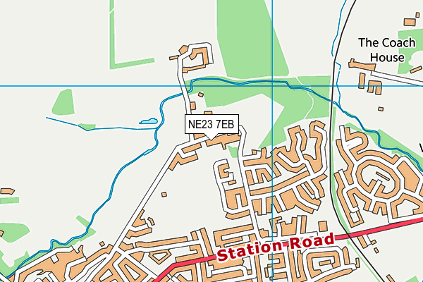 NE23 7EB map - OS VectorMap District (Ordnance Survey)