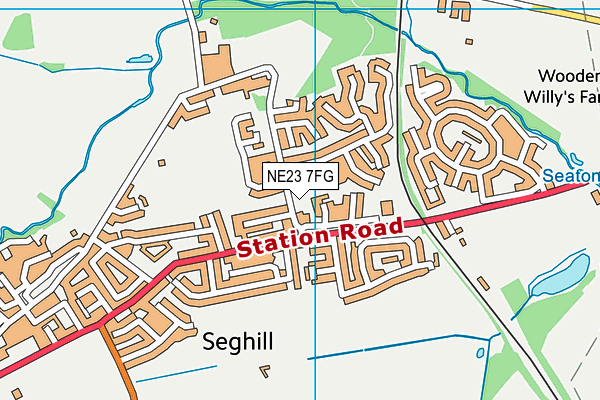 NE23 7FG map - OS VectorMap District (Ordnance Survey)