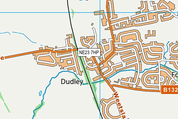 NE23 7HP map - OS VectorMap District (Ordnance Survey)