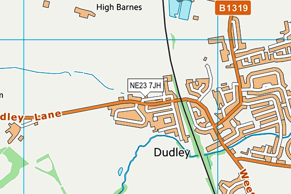 NE23 7JH map - OS VectorMap District (Ordnance Survey)