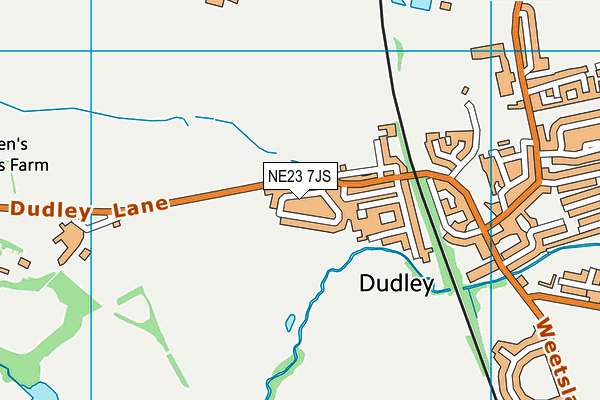 NE23 7JS map - OS VectorMap District (Ordnance Survey)