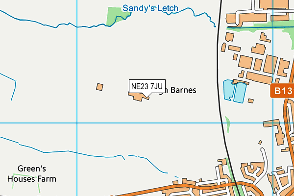 NE23 7JU map - OS VectorMap District (Ordnance Survey)