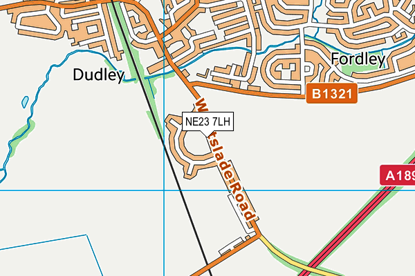 NE23 7LH map - OS VectorMap District (Ordnance Survey)