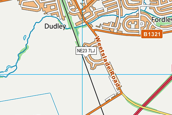 NE23 7LJ map - OS VectorMap District (Ordnance Survey)