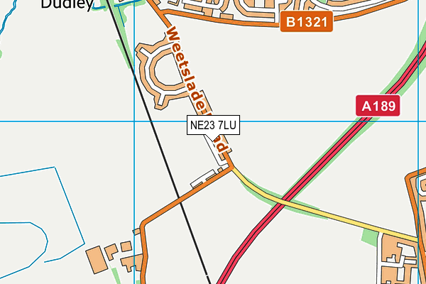 NE23 7LU map - OS VectorMap District (Ordnance Survey)