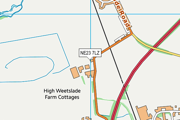 NE23 7LZ map - OS VectorMap District (Ordnance Survey)