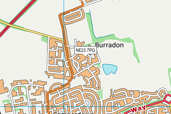 NE23 7PQ map - OS VectorMap District (Ordnance Survey)