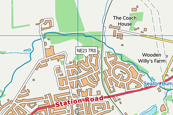 NE23 7RS map - OS VectorMap District (Ordnance Survey)
