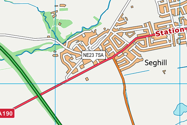 NE23 7SA map - OS VectorMap District (Ordnance Survey)