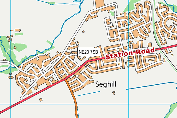 Seghill First School map (NE23 7SB) - OS VectorMap District (Ordnance Survey)