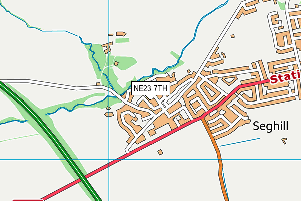 NE23 7TH map - OS VectorMap District (Ordnance Survey)