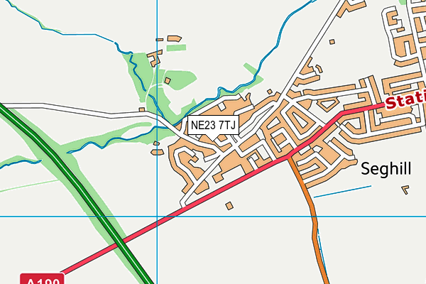 NE23 7TJ map - OS VectorMap District (Ordnance Survey)