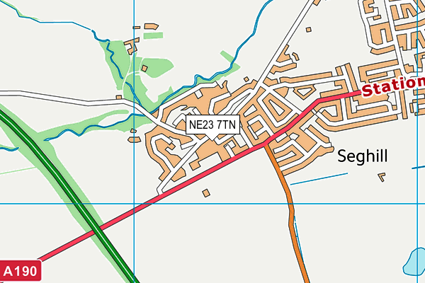 NE23 7TN map - OS VectorMap District (Ordnance Survey)