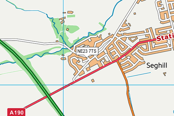 NE23 7TS map - OS VectorMap District (Ordnance Survey)