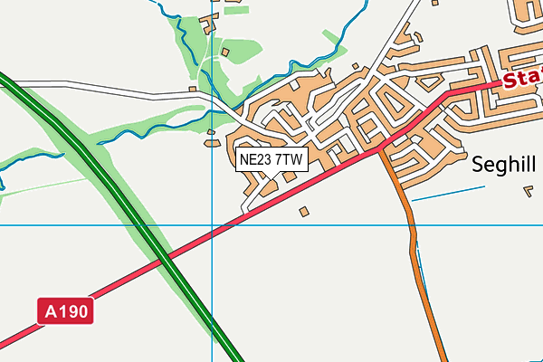 NE23 7TW map - OS VectorMap District (Ordnance Survey)