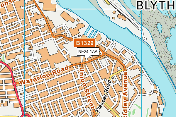 NE24 1AA map - OS VectorMap District (Ordnance Survey)