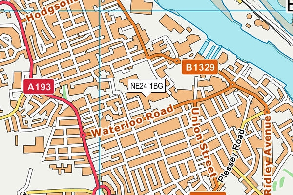 NE24 1BG map - OS VectorMap District (Ordnance Survey)
