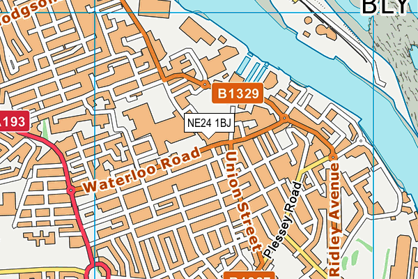 NE24 1BJ map - OS VectorMap District (Ordnance Survey)