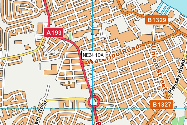 NE24 1DA map - OS VectorMap District (Ordnance Survey)