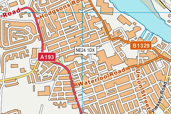 NE24 1DX map - OS VectorMap District (Ordnance Survey)