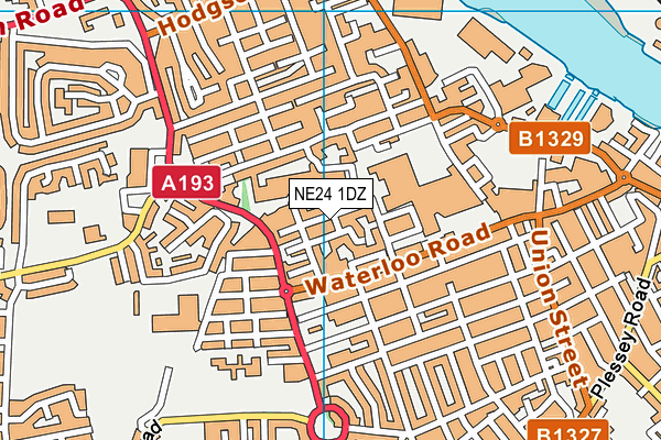 NE24 1DZ map - OS VectorMap District (Ordnance Survey)
